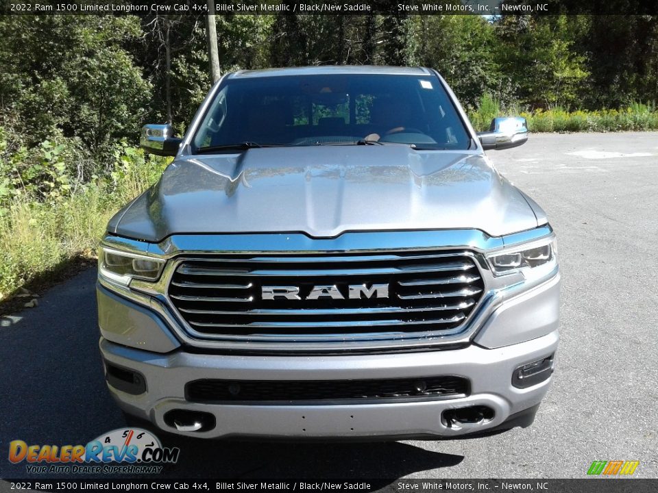 2022 Ram 1500 Limited Longhorn Crew Cab 4x4 Billet Silver Metallic / Black/New Saddle Photo #3