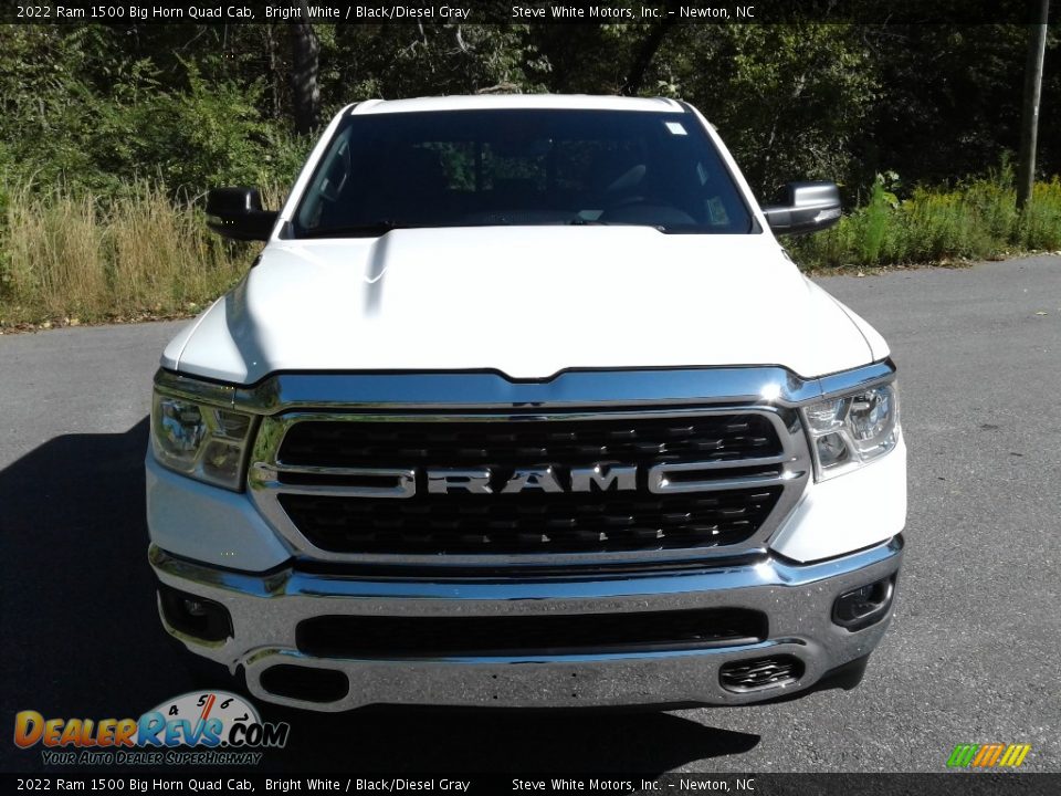 2022 Ram 1500 Big Horn Quad Cab Bright White / Black/Diesel Gray Photo #3