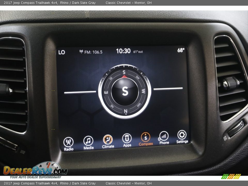 2017 Jeep Compass Trailhawk 4x4 Rhino / Dark Slate Gray Photo #12