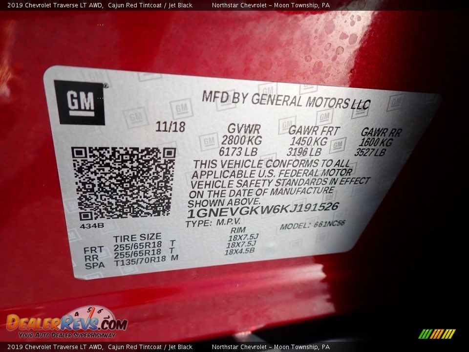 2019 Chevrolet Traverse LT AWD Cajun Red Tintcoat / Jet Black Photo #28