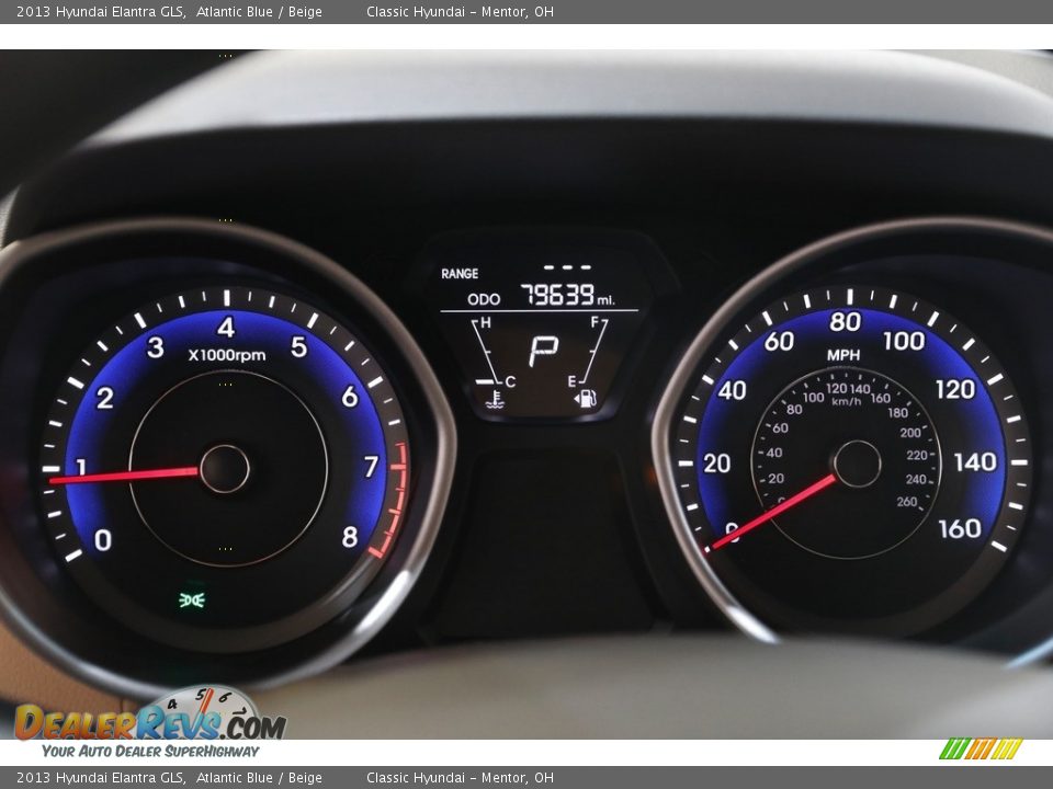 2013 Hyundai Elantra GLS Atlantic Blue / Beige Photo #8