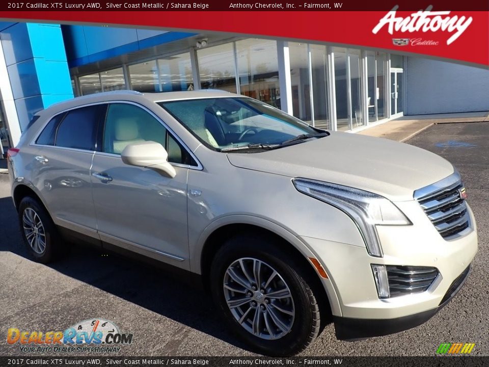 2017 Cadillac XT5 Luxury AWD Silver Coast Metallic / Sahara Beige Photo #1