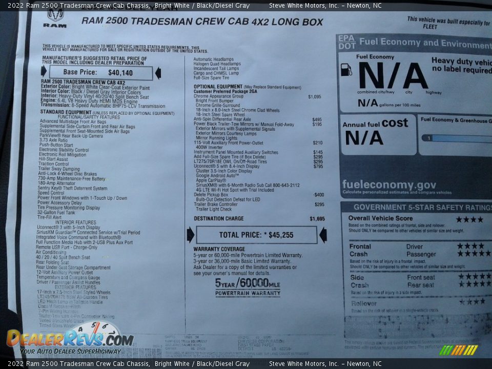 2022 Ram 2500 Tradesman Crew Cab Chassis Bright White / Black/Diesel Gray Photo #28