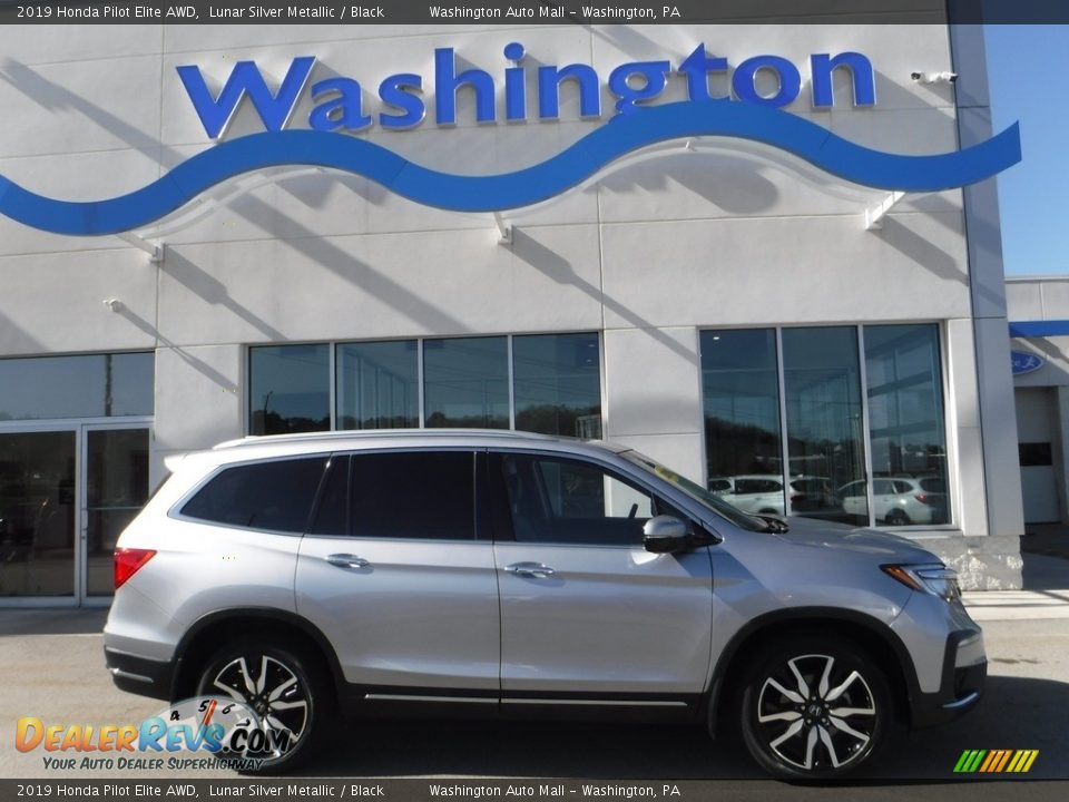 2019 Honda Pilot Elite AWD Lunar Silver Metallic / Black Photo #2