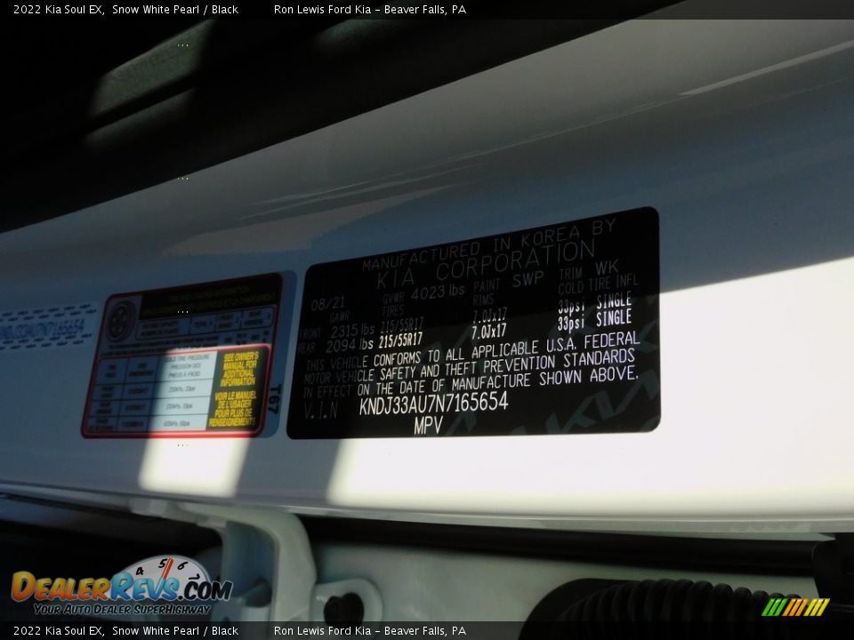 2022 Kia Soul EX Snow White Pearl / Black Photo #20