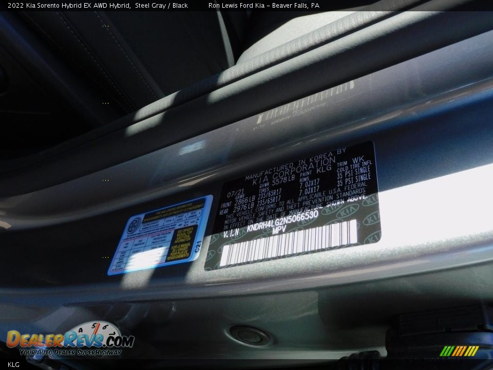 Kia Color Code KLG Steel Gray