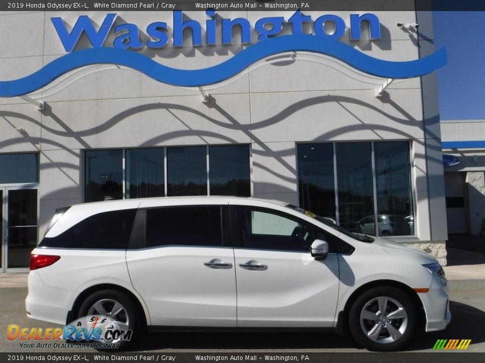 2019 Honda Odyssey EX-L White Diamond Pearl / Gray Photo #2