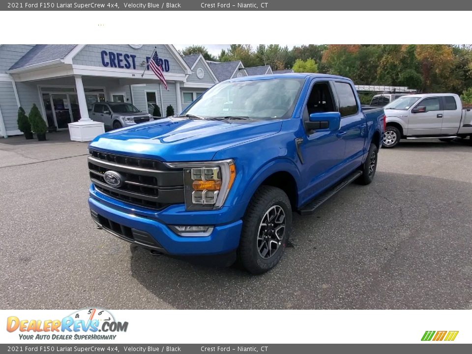 2021 Ford F150 Lariat SuperCrew 4x4 Velocity Blue / Black Photo #3