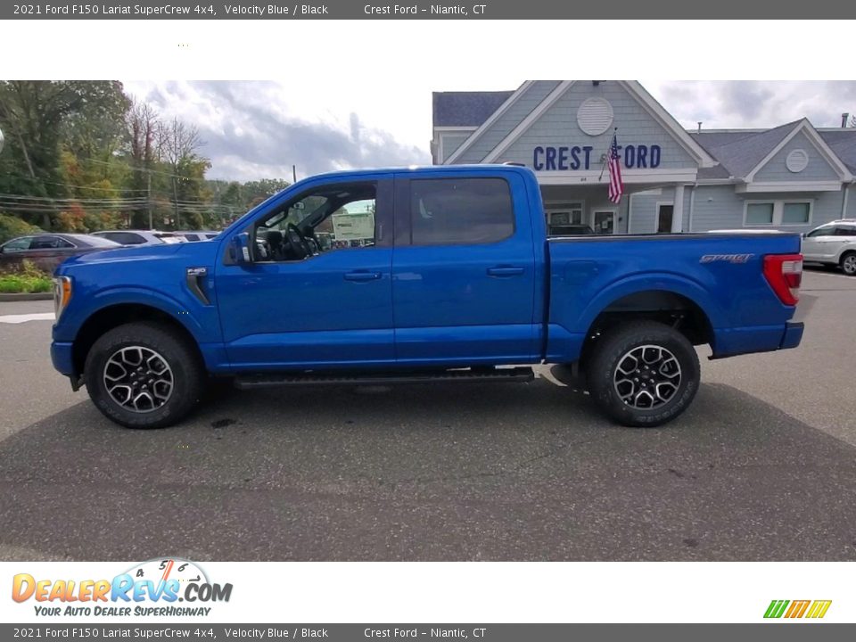 2021 Ford F150 Lariat SuperCrew 4x4 Velocity Blue / Black Photo #4