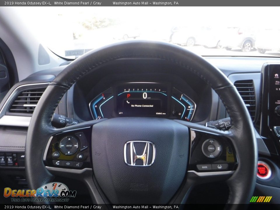 2019 Honda Odyssey EX-L White Diamond Pearl / Gray Photo #22