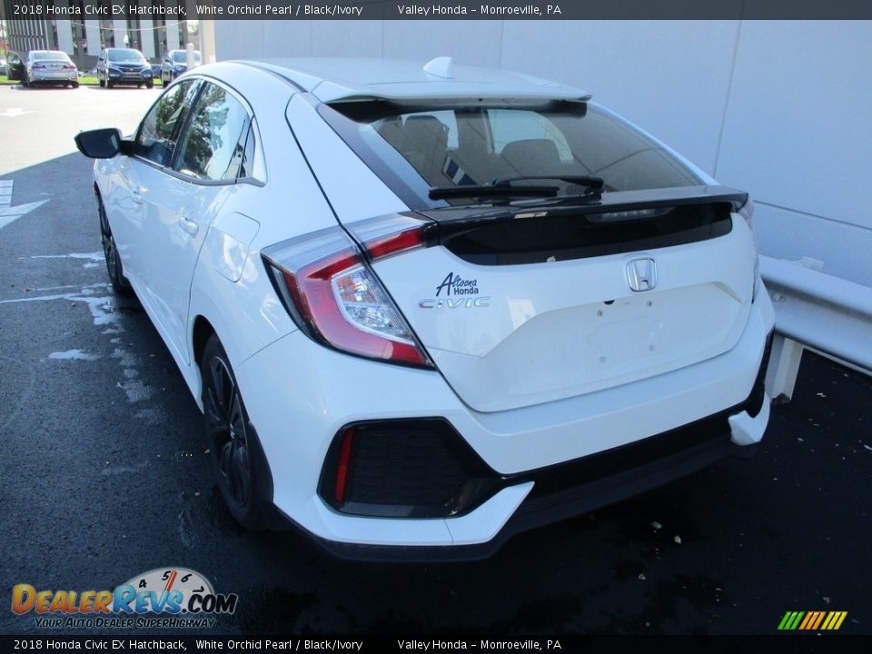 2018 Honda Civic EX Hatchback White Orchid Pearl / Black/Ivory Photo #3