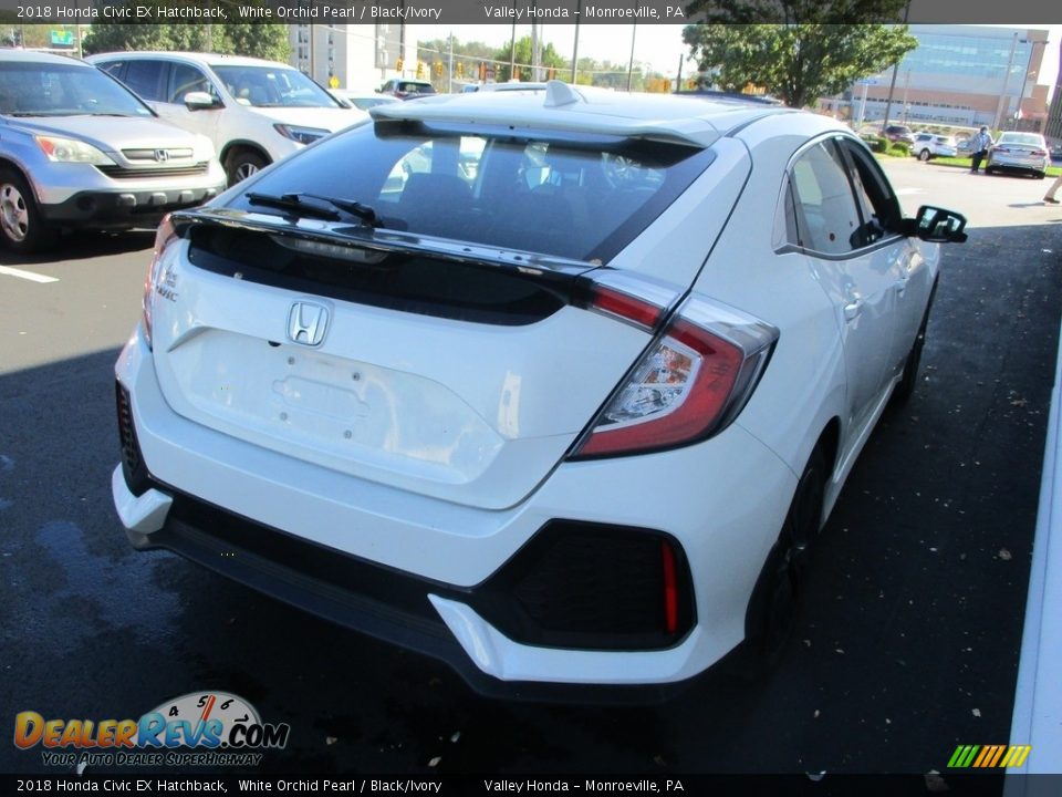 2018 Honda Civic EX Hatchback White Orchid Pearl / Black/Ivory Photo #5