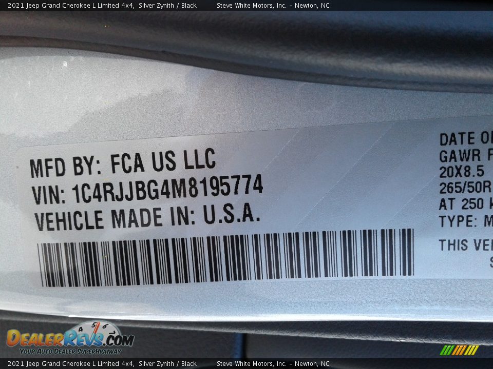 2021 Jeep Grand Cherokee L Limited 4x4 Silver Zynith / Black Photo #33