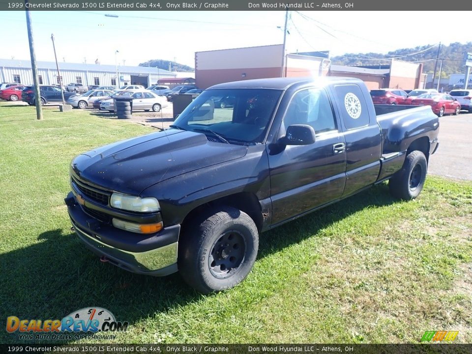 1999 Chevrolet Silverado 1500 LS Extended Cab 4x4 Onyx Black / Graphite Photo #7
