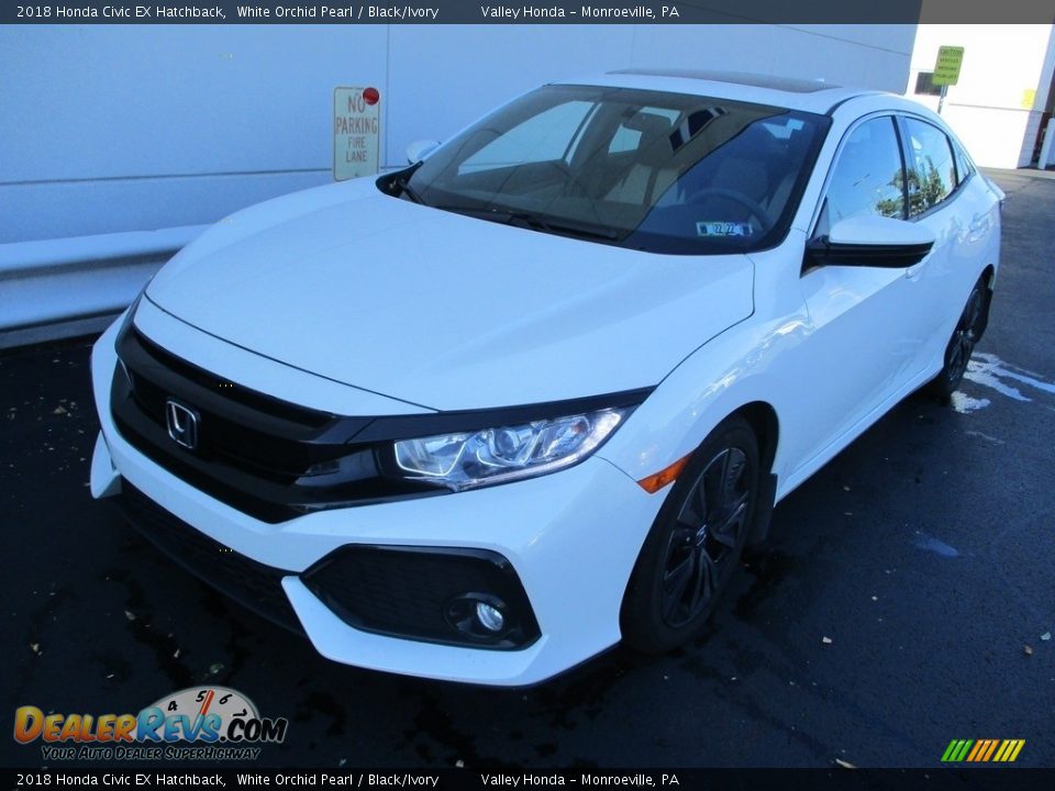 2018 Honda Civic EX Hatchback White Orchid Pearl / Black/Ivory Photo #9