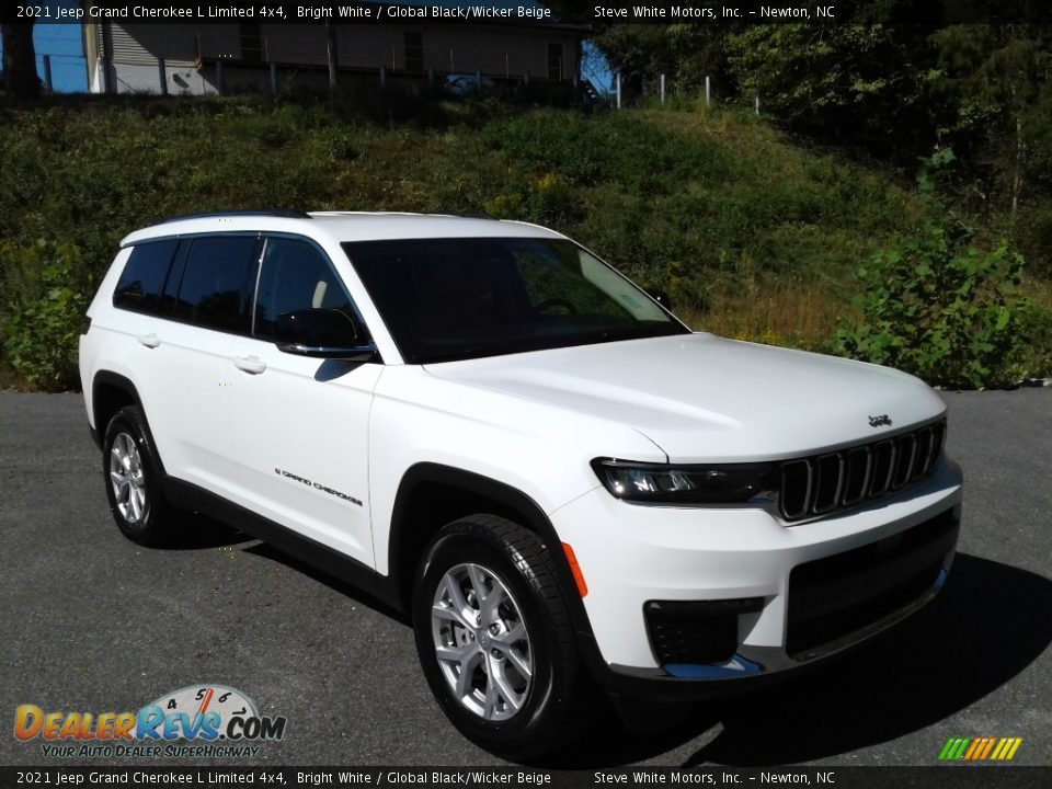 2021 Jeep Grand Cherokee L Limited 4x4 Bright White / Global Black/Wicker Beige Photo #4