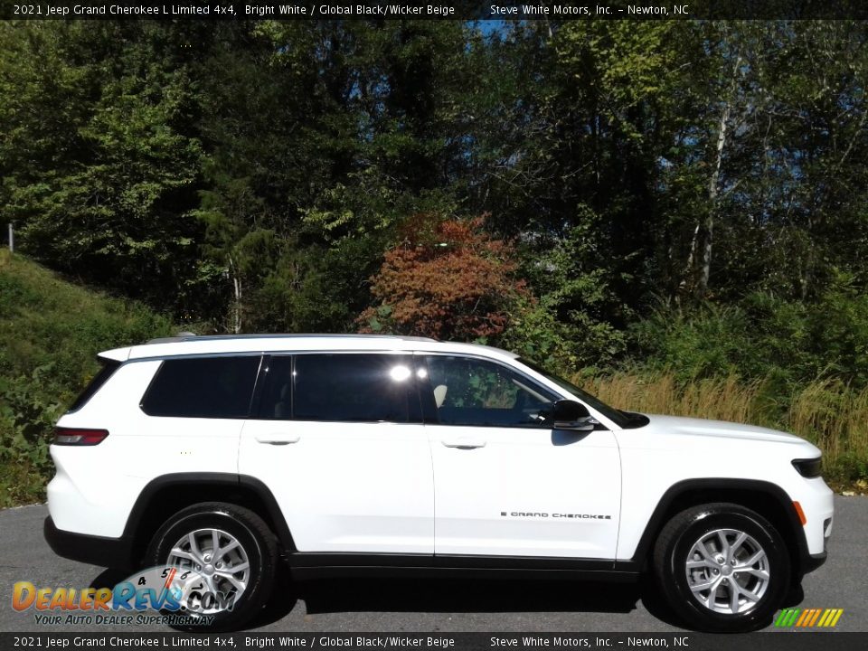 2021 Jeep Grand Cherokee L Limited 4x4 Bright White / Global Black/Wicker Beige Photo #5
