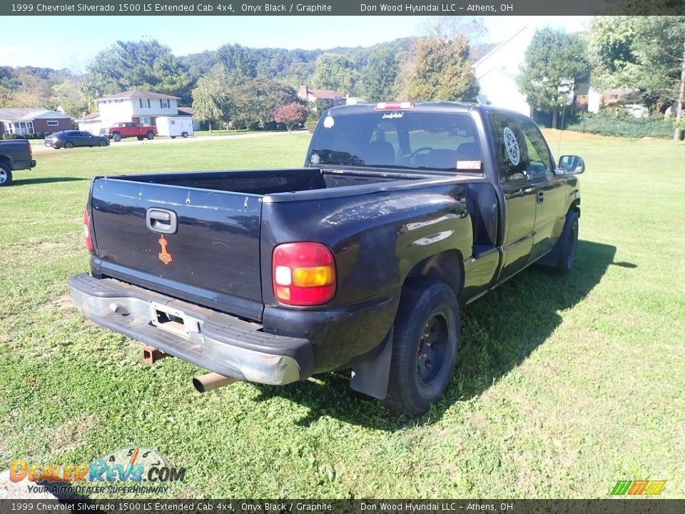 1999 Chevrolet Silverado 1500 LS Extended Cab 4x4 Onyx Black / Graphite Photo #12