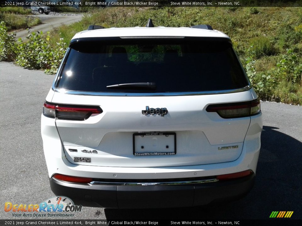 2021 Jeep Grand Cherokee L Limited 4x4 Bright White / Global Black/Wicker Beige Photo #7
