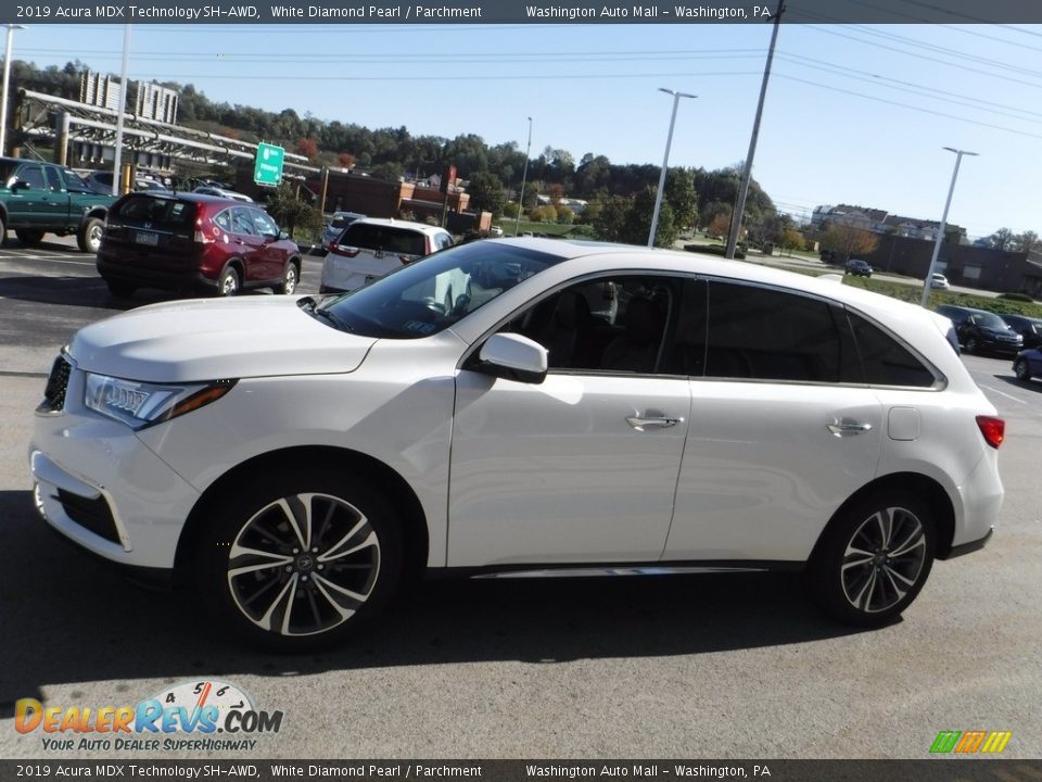 2019 Acura MDX Technology SH-AWD White Diamond Pearl / Parchment Photo #7