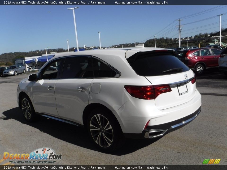 2019 Acura MDX Technology SH-AWD White Diamond Pearl / Parchment Photo #8