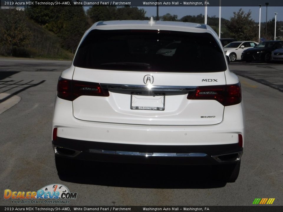 2019 Acura MDX Technology SH-AWD White Diamond Pearl / Parchment Photo #9