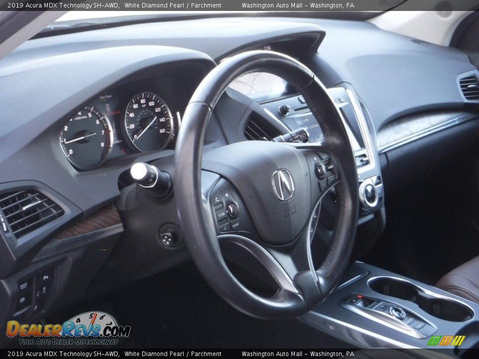 2019 Acura MDX Technology SH-AWD White Diamond Pearl / Parchment Photo #14