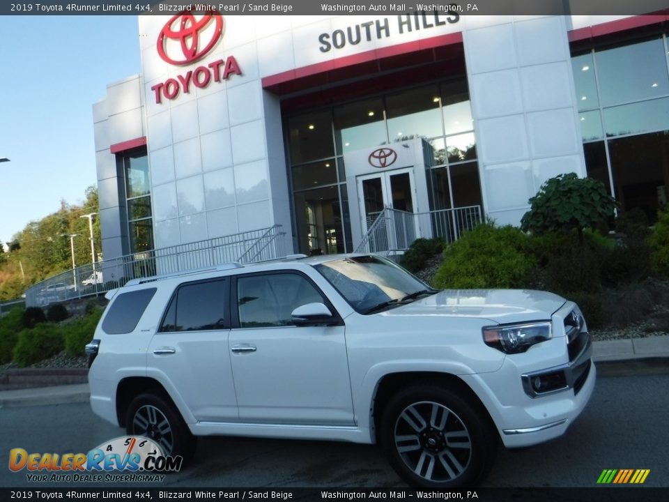 2019 Toyota 4Runner Limited 4x4 Blizzard White Pearl / Sand Beige Photo #2