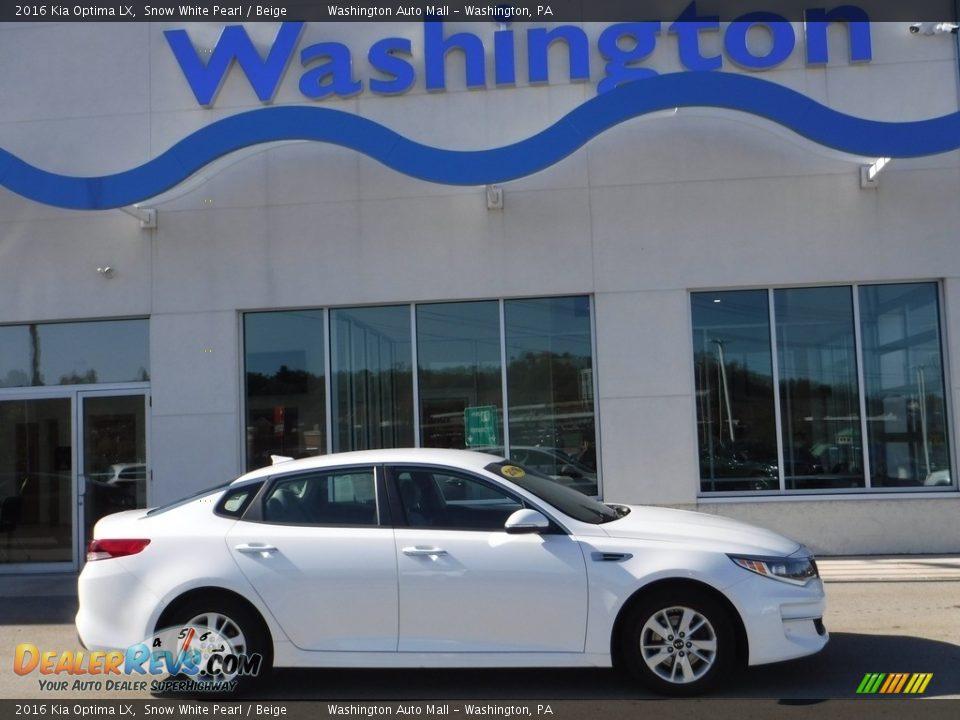 2016 Kia Optima LX Snow White Pearl / Beige Photo #1