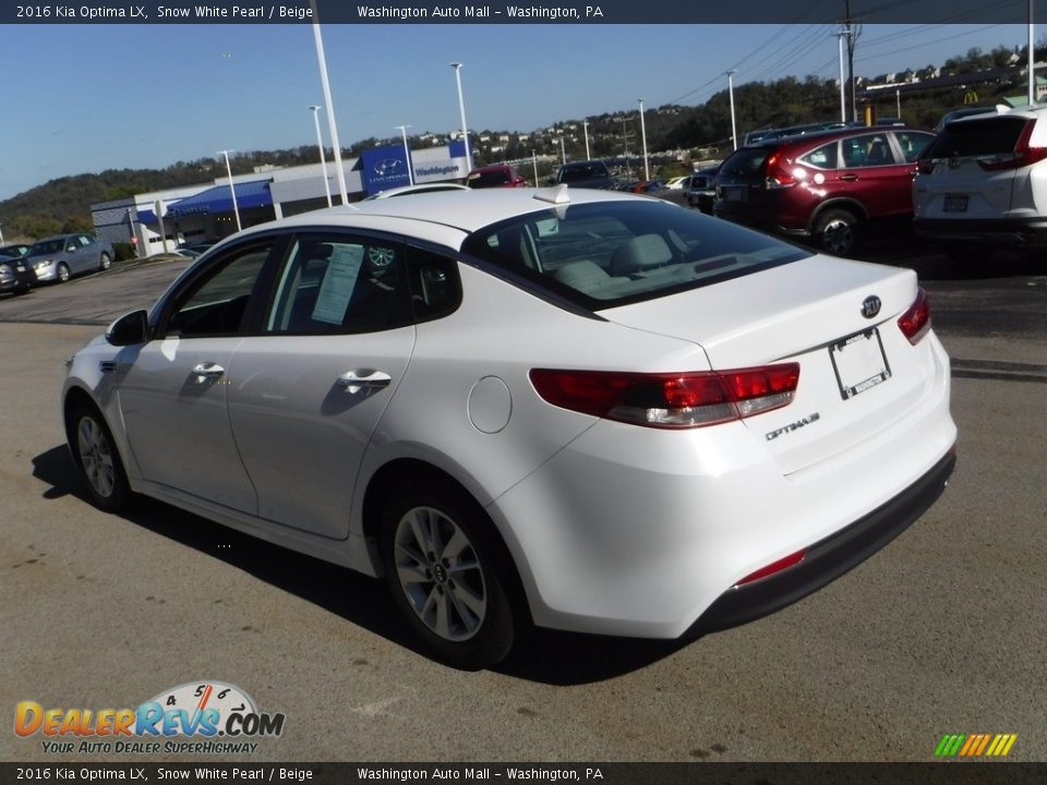 2016 Kia Optima LX Snow White Pearl / Beige Photo #6