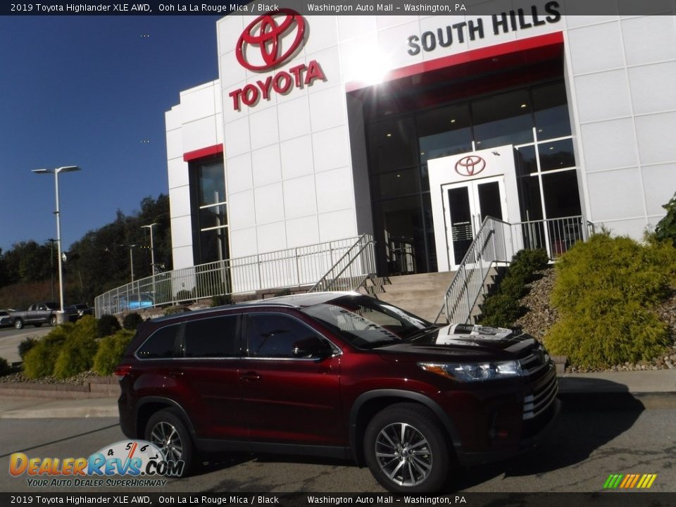 2019 Toyota Highlander XLE AWD Ooh La La Rouge Mica / Black Photo #2