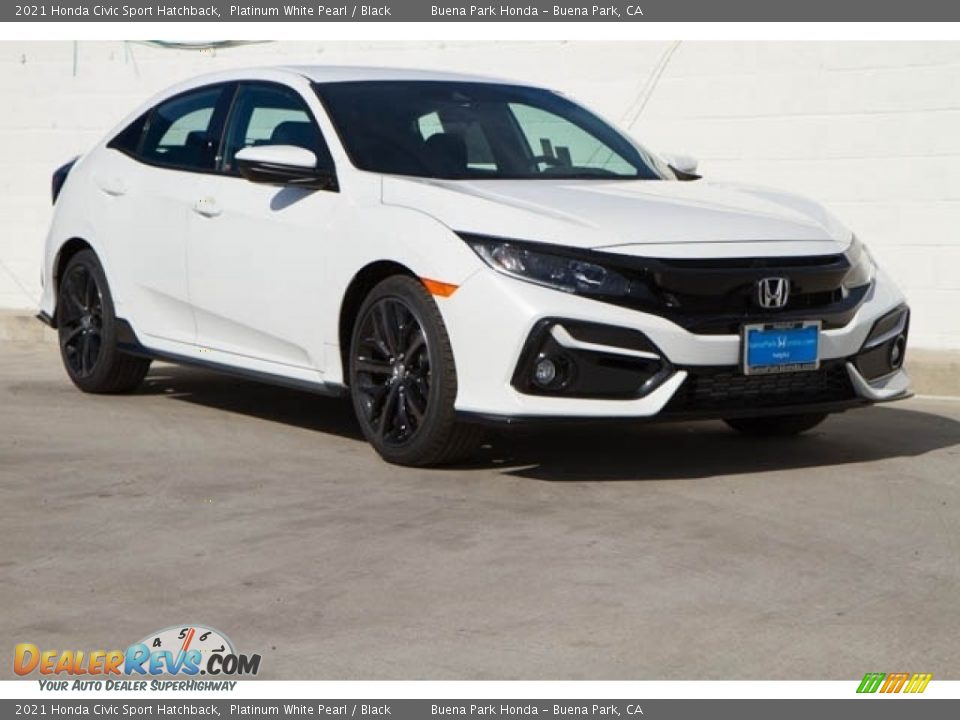 2021 Honda Civic Sport Hatchback Platinum White Pearl / Black Photo #1