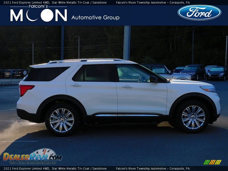 2021 Ford Explorer Limited 4WD Star White Metallic Tri-Coat / Sandstone Photo #1