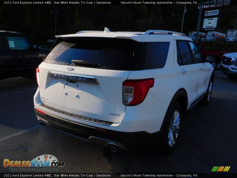 2021 Ford Explorer Limited 4WD Star White Metallic Tri-Coat / Sandstone Photo #2