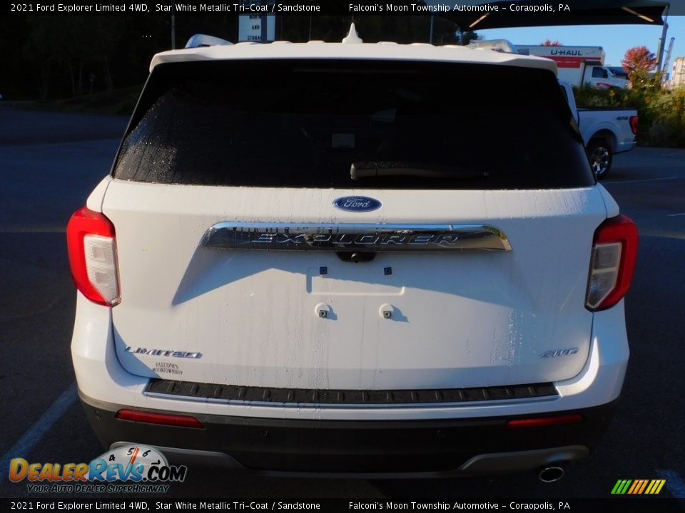 2021 Ford Explorer Limited 4WD Star White Metallic Tri-Coat / Sandstone Photo #3