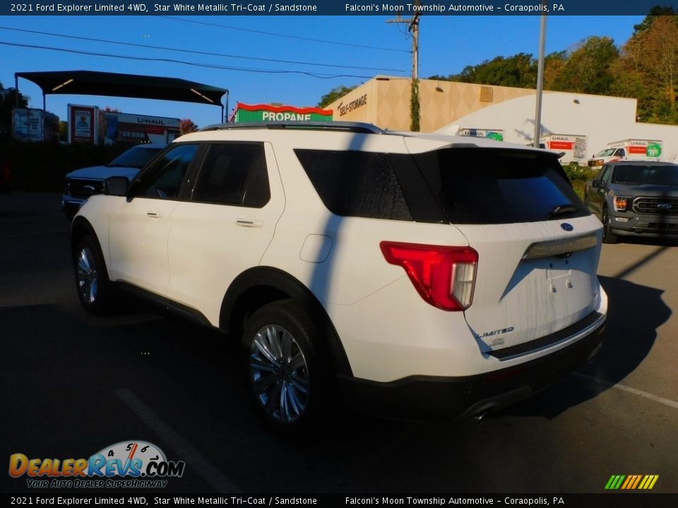 2021 Ford Explorer Limited 4WD Star White Metallic Tri-Coat / Sandstone Photo #5