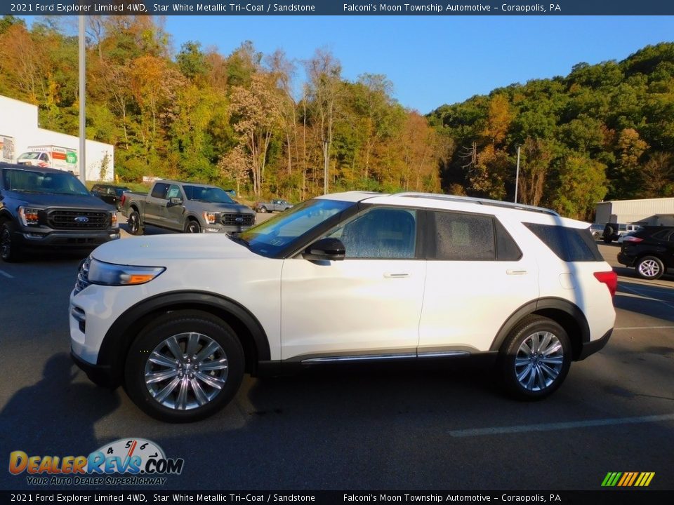 2021 Ford Explorer Limited 4WD Star White Metallic Tri-Coat / Sandstone Photo #6