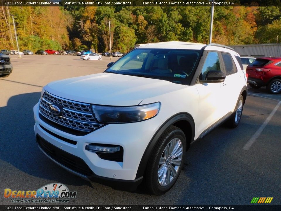 2021 Ford Explorer Limited 4WD Star White Metallic Tri-Coat / Sandstone Photo #7