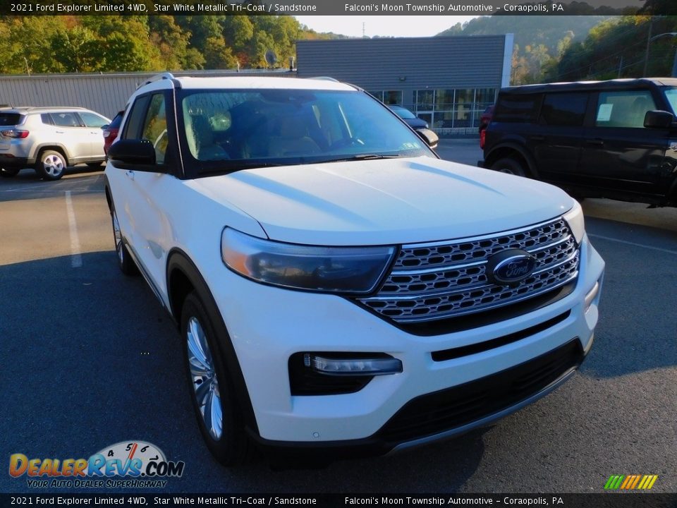 2021 Ford Explorer Limited 4WD Star White Metallic Tri-Coat / Sandstone Photo #9