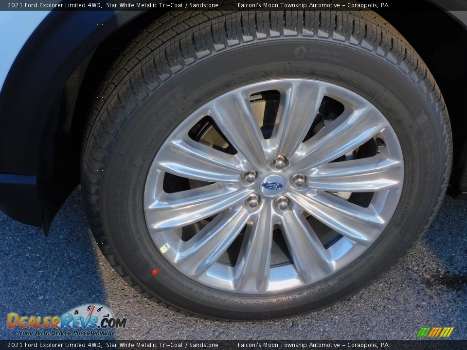 2021 Ford Explorer Limited 4WD Star White Metallic Tri-Coat / Sandstone Photo #10