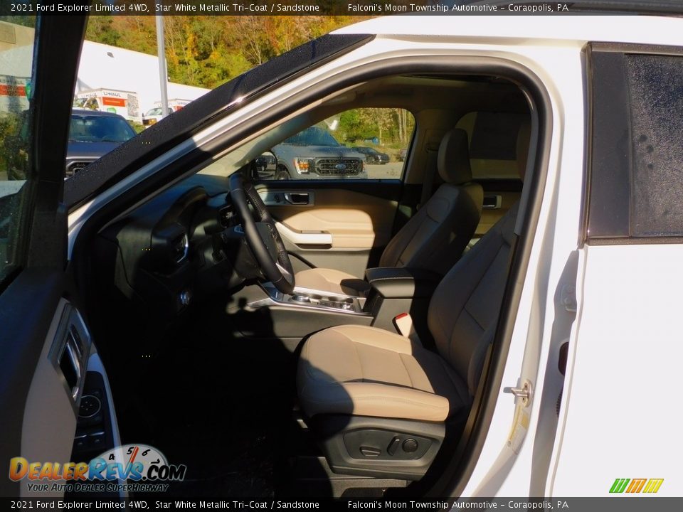 2021 Ford Explorer Limited 4WD Star White Metallic Tri-Coat / Sandstone Photo #11