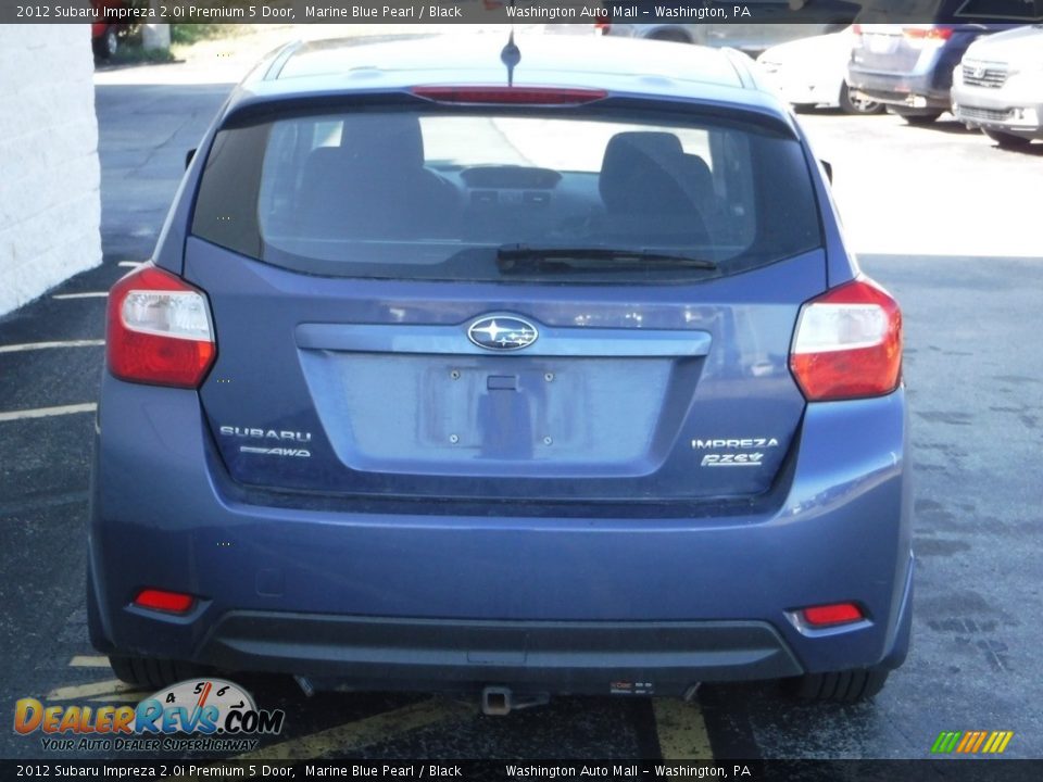 2012 Subaru Impreza 2.0i Premium 5 Door Marine Blue Pearl / Black Photo #8