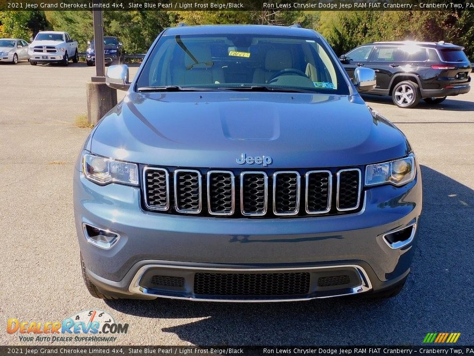 2021 Jeep Grand Cherokee Limited 4x4 Slate Blue Pearl / Light Frost Beige/Black Photo #2