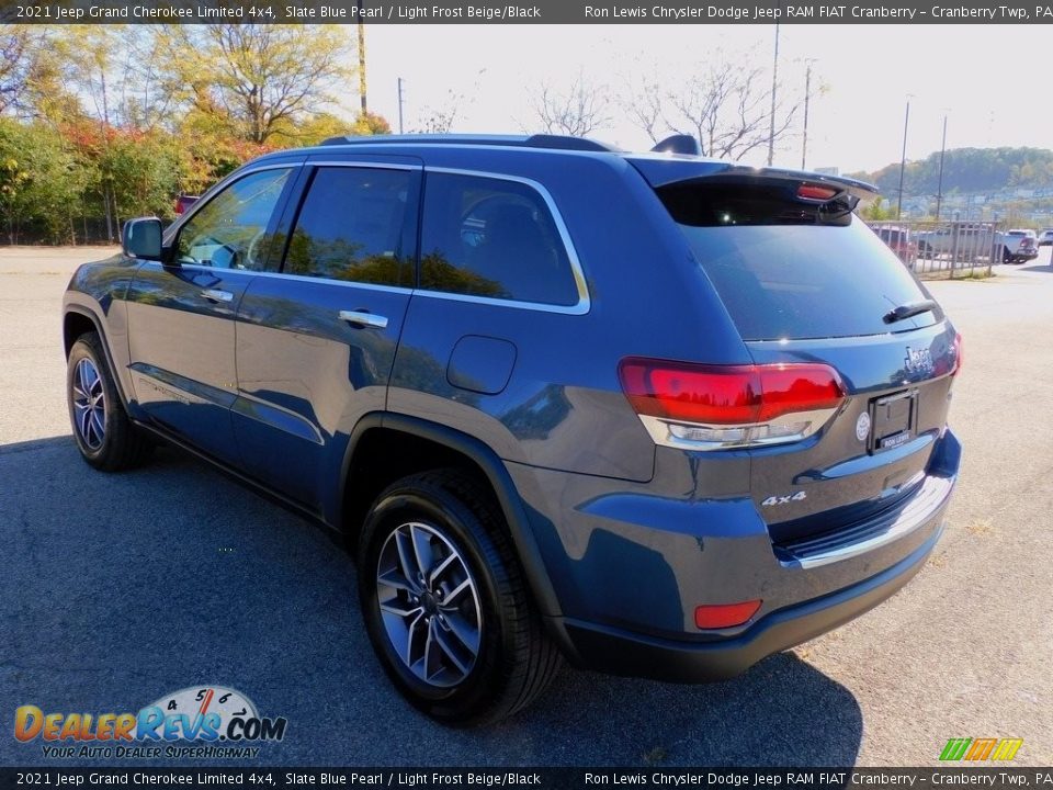2021 Jeep Grand Cherokee Limited 4x4 Slate Blue Pearl / Light Frost Beige/Black Photo #8