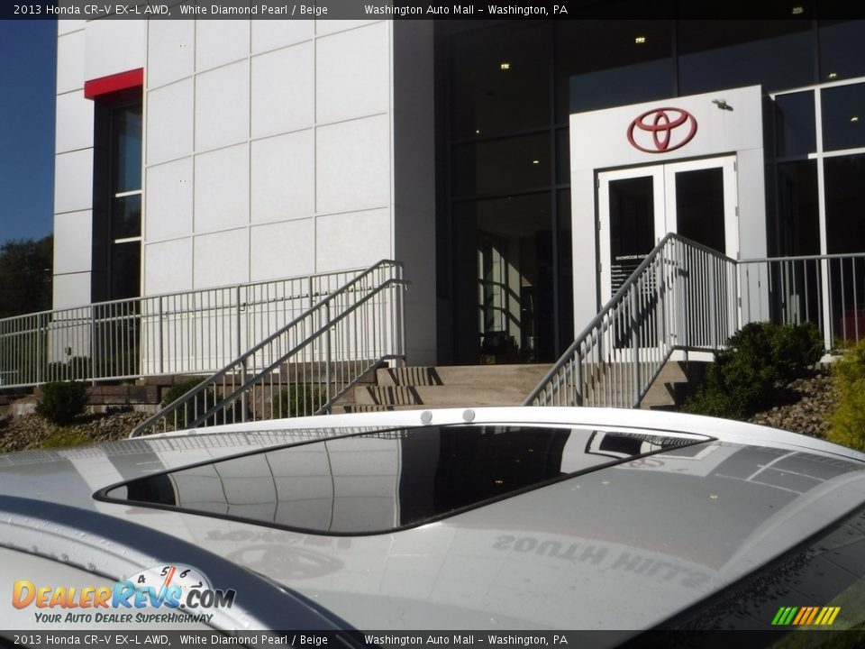 2013 Honda CR-V EX-L AWD White Diamond Pearl / Beige Photo #3