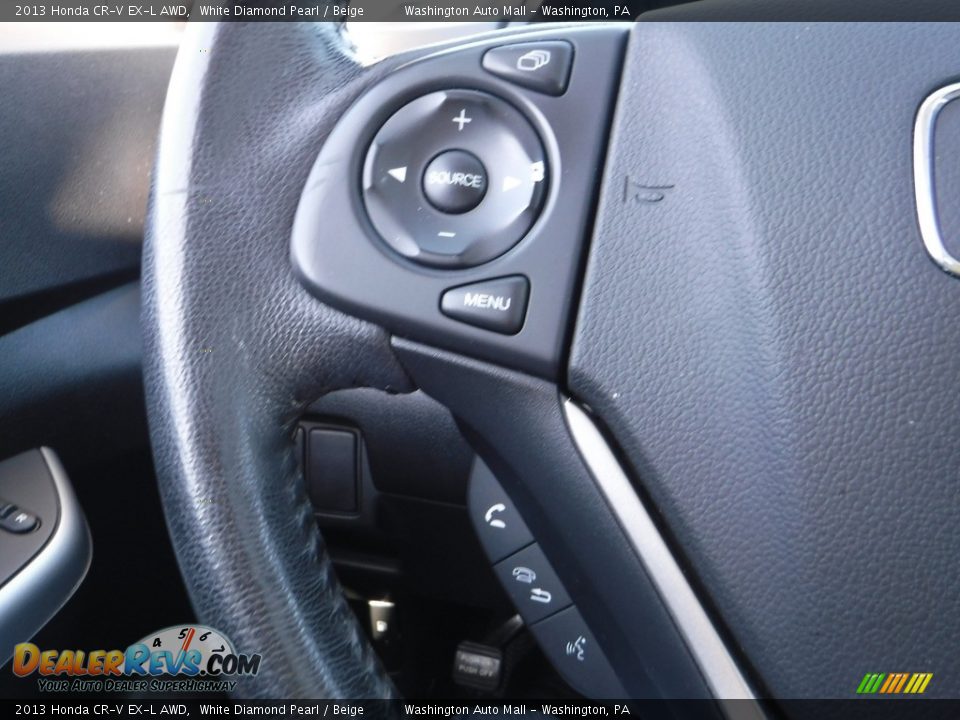 2013 Honda CR-V EX-L AWD White Diamond Pearl / Beige Photo #8