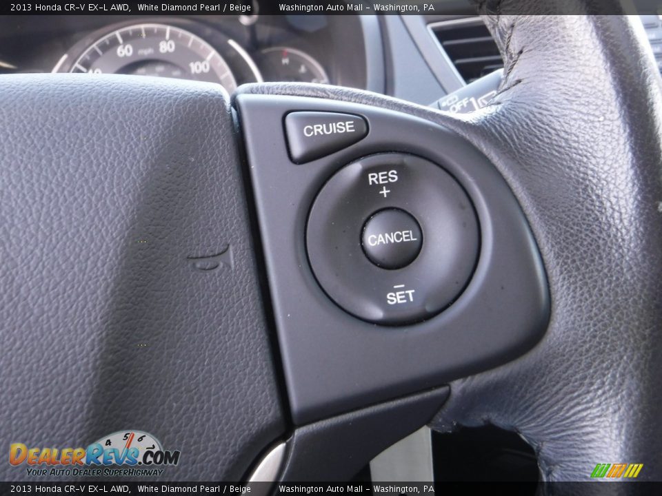 2013 Honda CR-V EX-L AWD White Diamond Pearl / Beige Photo #9