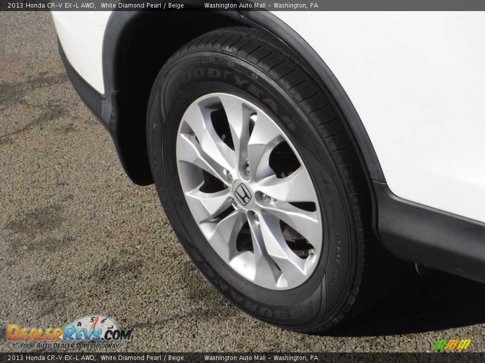 2013 Honda CR-V EX-L AWD White Diamond Pearl / Beige Photo #10