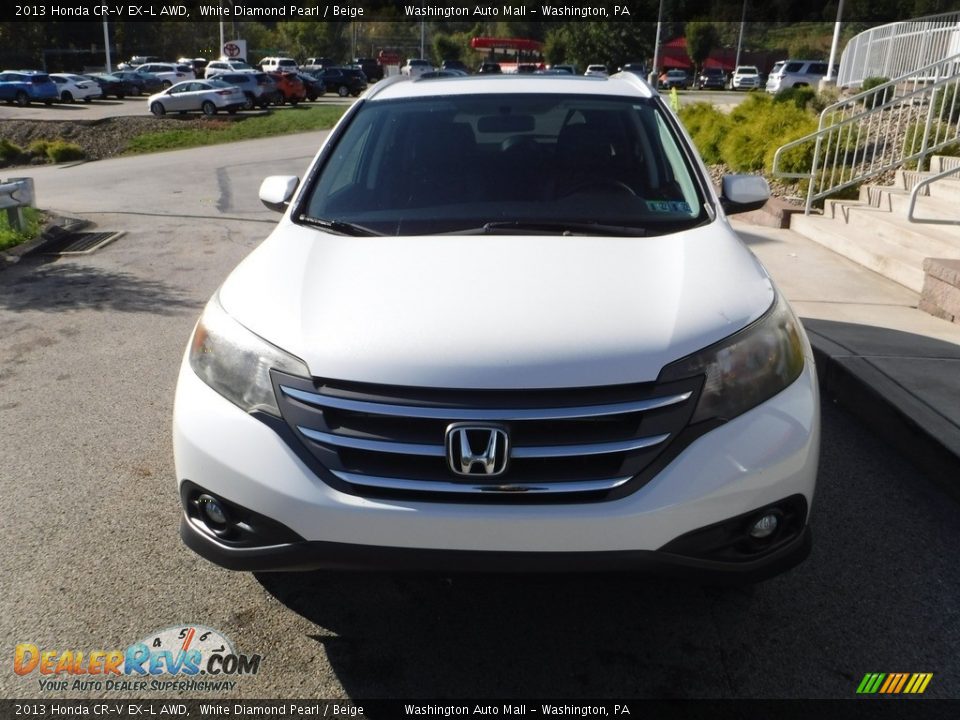 2013 Honda CR-V EX-L AWD White Diamond Pearl / Beige Photo #11