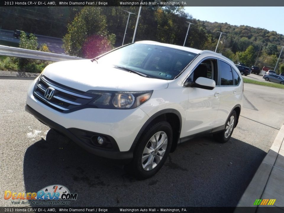 2013 Honda CR-V EX-L AWD White Diamond Pearl / Beige Photo #12